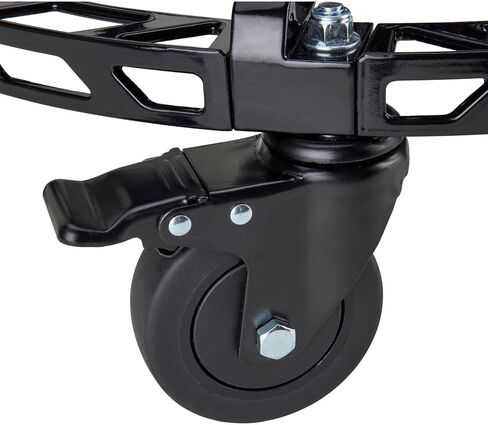 Speedway Motors Black Flag™ Adjustable Height Rolling Shop Stool with 3" Padded Seat, 400 lb Capacity, Aluminum Frame Base with Foot Rest, 360° Swivel & Five 4" Locking Casters in Saudi Arabia