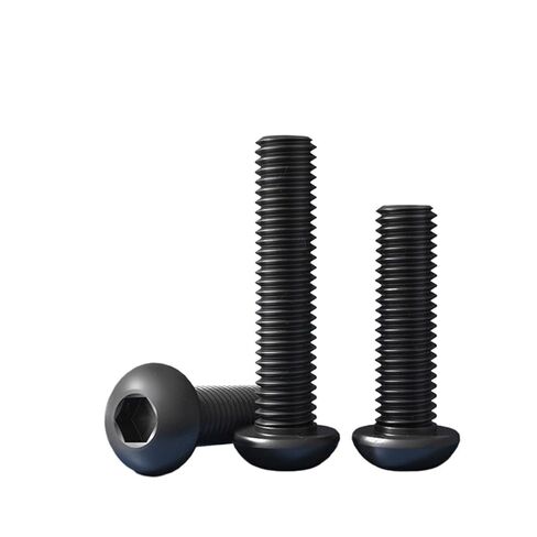 10PCS M3 M4 M5 L=3mm-50mm Grade 10.9 Black Carbon Steel Hex Socket Button Head Bolt Screw Round(M4x6mm) in Saudi Arabia