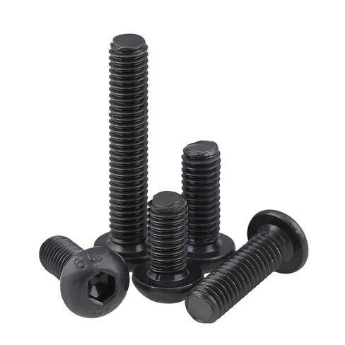 10PCS M3 M4 M5 L=3mm-50mm Grade 10.9 Black Carbon Steel Hex Socket Button Head Bolt Screw Round(M4x6mm) in Saudi Arabia