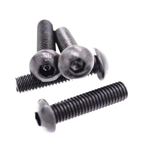 10/50pcs M1.6 M2 .5 M3 M4 M5 M6 M8 Black Grade 10.9 Steel Hex Socket Head Button Mushroom Bolt Screw(50mm,M6 (10pcs)) in Saudi Arabia