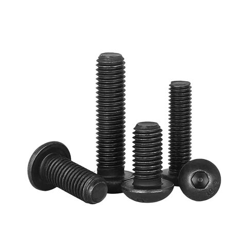 M1.6 M2 .5 M3 M4 M5 M6 M8 M10 M12 10.9 Grade Black Cabon Hex Socket Button Head Bolt Screw(90mm,M4(10Pcs)) in Saudi Arabia