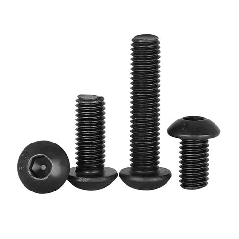 M1.6 M2 .5 M3 M4 M5 M6 M8 M10 M12 10.9 Grade Black Cabon Hex Socket Button Head Bolt Screw(90mm,M4(10Pcs)) in Saudi Arabia