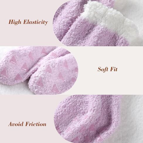 Trifabricy Fuzzy Socks - 5 Pairs Slipper Socks for Women, Non Slip Warm Cozy Sock, Women's Winter Fuzzy Slipper Sock in Saudi Arabia