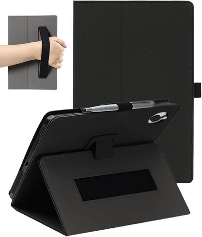 حالة لـ Wacom Movinkpad 11 Tablet 11 بوصة ، غطاء Fjiastb Pu الجلدي القابل للطي مع حامل القلم وحزام معصم ، السفر التجاري (أسود) in Kuwait
