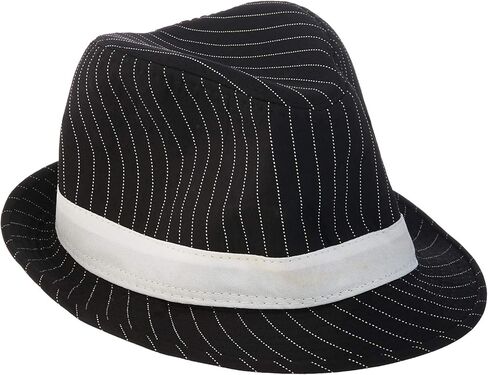 Loftus International Loftus 1920S Gangster Mob Boss Costume Pinstripe Fedora (Black) in Saudi Arabia