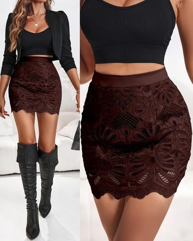 Womens PU Leather Hollow-Out Short Bodycon Mini Short for Party Cocktail & Streetwear in Saudi Arabia