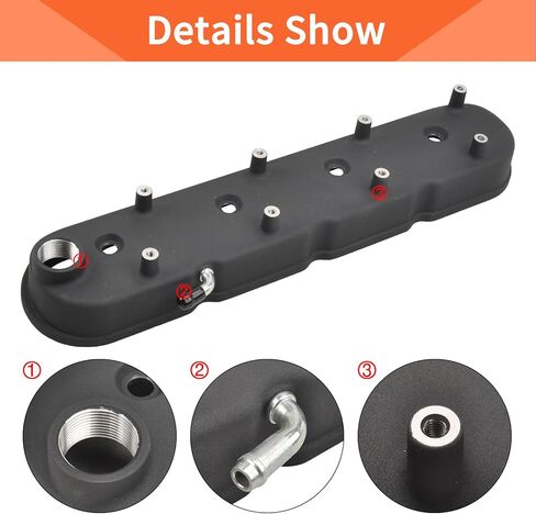 غطاء صمام محركات الألمنيوم المصبوب مع حوامل لفائف متوافق مع GM LS LS1 LS2 LS3 LS6 5.3 6.0 - أسود in Saudi Arabia