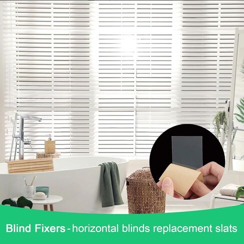 8 Pcs Vertical Blind Repair Tabs Clear Horizontal Blinds Replacement Slats Panels Self-Adhesive Blinds Replacement Fixers for Repair Damaged Blinds Blades (No String Hole, 1(W) x 3(L) Inches) in Saudi Arabia