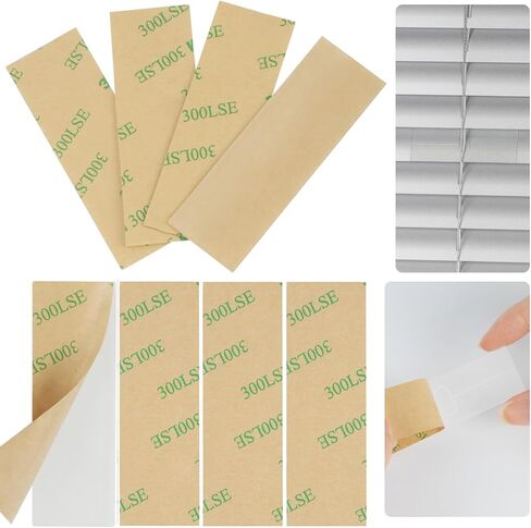 8 Pcs Vertical Blind Repair Tabs Clear Horizontal Blinds Replacement Slats Panels Self-Adhesive Blinds Replacement Fixers for Repair Damaged Blinds Blades (with String Hole, 1(W) x 3(L) Inches) in Saudi Arabia
