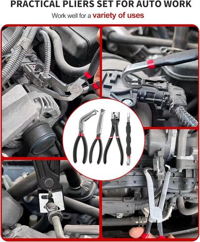 4 Pcs Electrical Disconnect Pliers for Cars, Automotive Electrical Connector Removal Tool and Hose Clamp Pliers, Electrical Plug Connector Disconnect Separator Tool for Car, Trucks, SUVs in Saudi Arabia