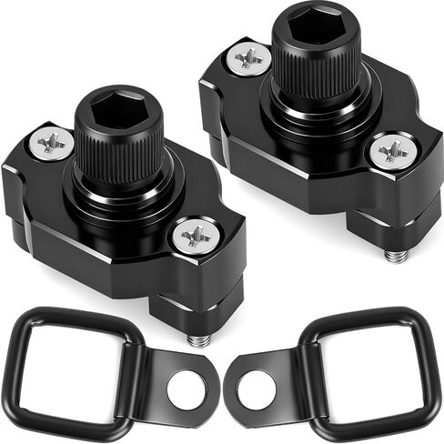 حلقات D من الألومنيوم UTV ATV مرساة لأسفل لـ CFMOTO Cforce Zforce Uforce 1000 950 800 600 625 U10 Pro ملحقات، ATV شديدة التحمل على شكل حرف D UTV Cargo Bed Rail Cleats Tie Down نظام مرساة، 4 قطع in Kuwait