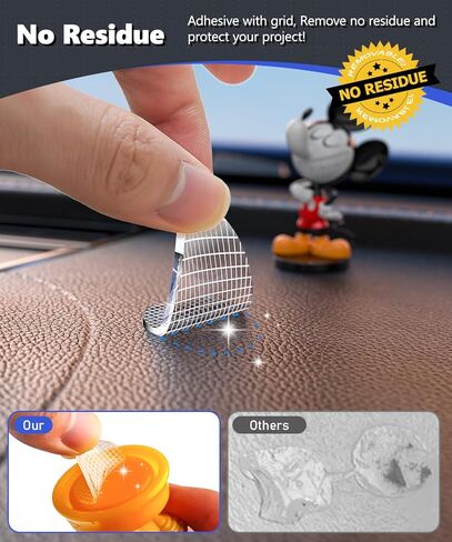 Removable Mounting Putty with Grid for Car Figure Adhesive Dots, Double Sided Sticky Dots for Vehicle Decor, Sticky Tack for Car Dashboard Ornaments, Interior Decorations, 1" Round (120Pcs) in Saudi Arabia