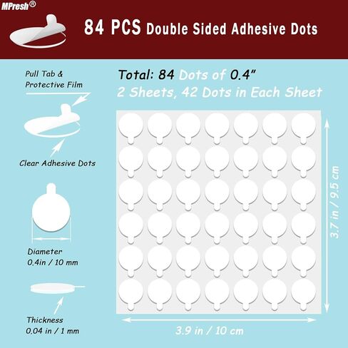 Double Sided Tape for Wall Hanging, 0.79" Sticky Tack Dots Strong Mounting Putty, Stickers Easy to Peel for Crafts, Poster, Balloons Decoration, 252 PCS Removable Tape in Saudi Arabia