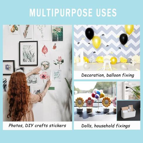 Double Sided Tape for Wall Hanging, 0.79" Sticky Tack Dots Strong Mounting Putty, Stickers Easy to Peel for Crafts, Poster, Balloons Decoration, 252 PCS Removable Tape in Saudi Arabia