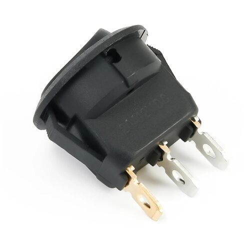 Round Rocker Switch with Red LED Indicator, Fog Light Symbol, 12V 20A, 23mm, Black ABS Plastic, 3-Pin On/Off Toggle Switch for Car Van Truck in Saudi Arabia