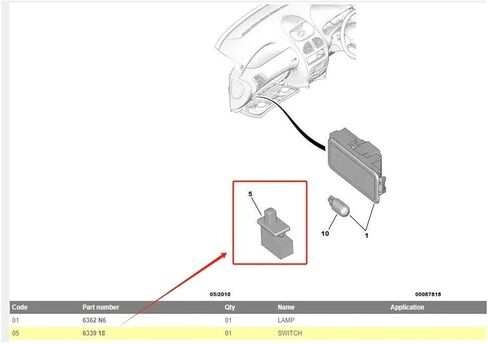 633918 Glove Box Light Glove Box Light Switch in Saudi Arabia
