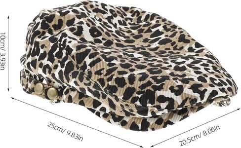 minkissy Leopard Print Beret Hat Women’s Artist Cap Vintage Painter Cheetah Print Flat Cap Adjustable for Spring Autumn Party Accessory in Saudi Arabia