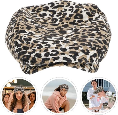 minkissy Leopard Print Beret Hat Women’s Artist Cap Vintage Painter Cheetah Print Flat Cap Adjustable for Spring Autumn Party Accessory in Saudi Arabia