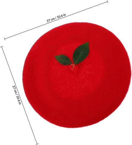 Uonlytech Strawberry Artist Beret Hat Women’s Red Knit Beanie Cap Decorative Performance Hat Party Accessory in Saudi Arabia