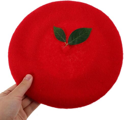 Strawberry Color Beret Hat Women’s Decorative Beanie Cap Knitted Performance Headwear Party Accessory Vintage Style in Saudi Arabia