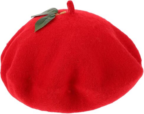 minkissy Women’s Strawberry Beret Hat Red Knitted Artist Beanie Cap Performing Costume Accessory Party Decoration in Saudi Arabia