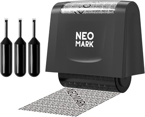 Identity Theft Protection Roller Stamp, 1.6'' Wide Confidential Security Stamp with 3 Ink Refills, Self-Inking Privacy Protection for Address & ID Blockout Stamp Roller -Purple in Kuwait