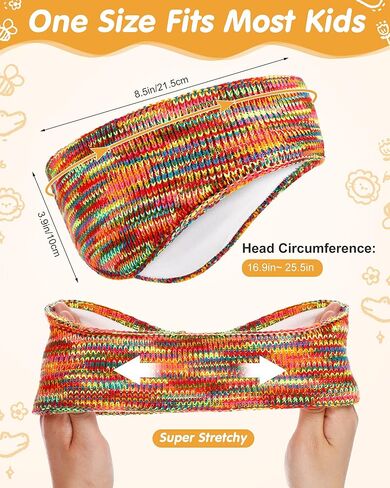 JenPen 2 Pcs Double-layer Ear Warmer for Children Headband-knit Fuzzy Fleece Lined Kids Winter Headband Ear Muffs for Ski Running Cycling in Saudi Arabia