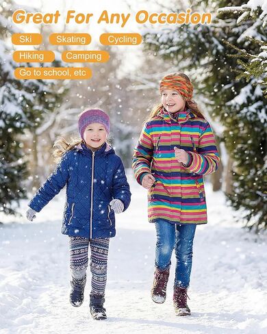 JenPen 2 Pcs Double-layer Ear Warmer for Children Headband-knit Fuzzy Fleece Lined Kids Winter Headband Ear Muffs for Ski Running Cycling in Saudi Arabia