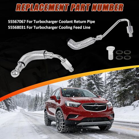 55567067 55568031 Turbocharger Cooling Feed Line Pipe & Coolant Return Hose Line Compatible With Chevy Buick Vehicle 2011-2021 Cruze Sonic Trax 2013-2021 Encore - Durable and Easy Install in Saudi Arabia