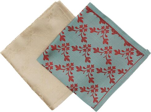 Pocket Square | Silk Handwoven Banarasi Fabric for Formal & Casual Events, Gifting- Set of 2 in Saudi Arabia