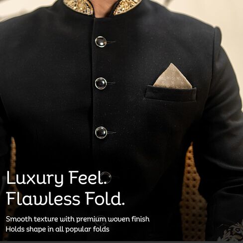 Pocket Square | Silk Handwoven Banarasi Fabric for Formal & Casual Events, Gifting- Set of 2 in Saudi Arabia