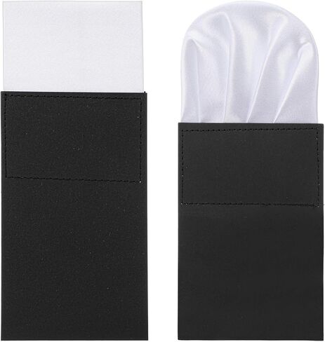 2Pcs Prefolded Pocket Squares for Men Solid Color Men's Handkerchiefs on Card Circle and Square Mens Pocket Square for Business Wedding Jacket Tuxedo Suit Accessories in Saudi Arabia
