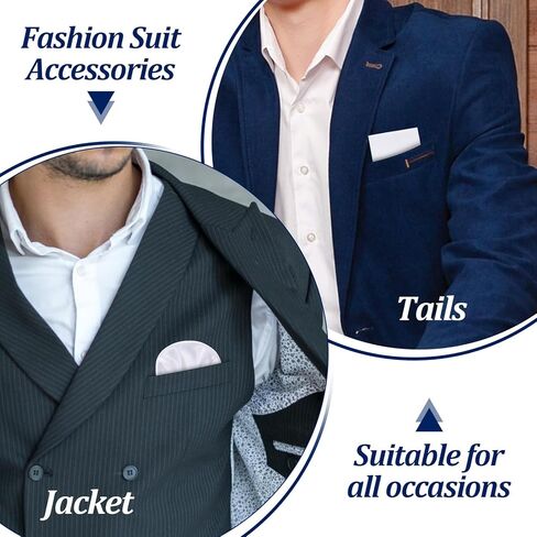 2Pcs Prefolded Pocket Squares for Men Solid Color Men's Handkerchiefs on Card Circle and Square Mens Pocket Square for Business Wedding Jacket Tuxedo Suit Accessories in Saudi Arabia
