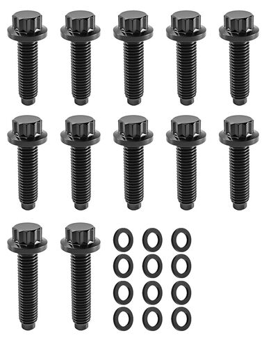 مجموعة مسامير الأنابيب تناسب سيارة GMC Sierra شيفروليه سيلفرادو 2500/3500 6.6L Duramax Diesel 2001-2016 استبدل 116121500، مع غسالة، 12 قطعة in Kuwait