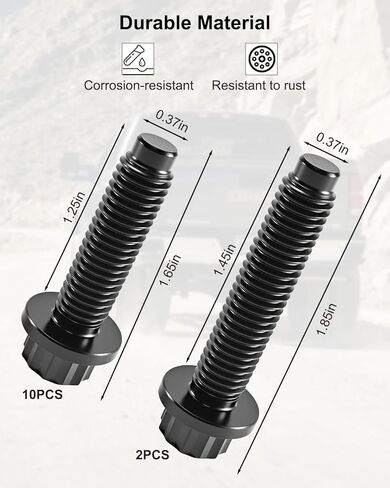 مجموعة مسامير الأنابيب تناسب سيارة GMC Sierra شيفروليه سيلفرادو 2500/3500 6.6L Duramax Diesel 2001-2016 استبدل 116121500، مع غسالة، 12 قطعة in Kuwait