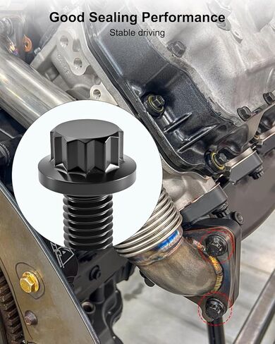 مجموعة مسامير الأنابيب تناسب سيارة GMC Sierra شيفروليه سيلفرادو 2500/3500 6.6L Duramax Diesel 2001-2016 استبدل 116121500، مع غسالة، 12 قطعة in Kuwait