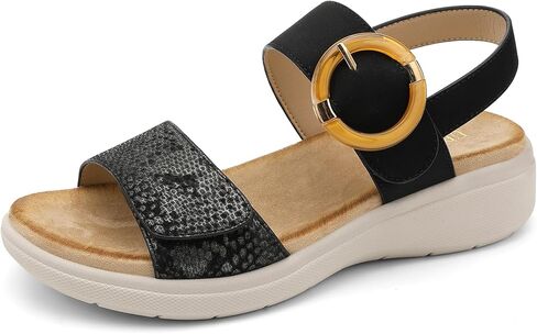 UBFEN Womens Walking Sandals With Arch Support Open Toe Comfy Casual Wedge Summer Shoes in Saudi Arabia