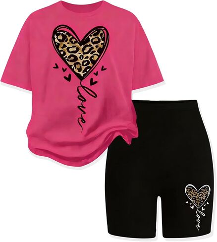 مجموعة ملابس الصيف للفتيات الصغيرات للفتيات المراهقات مكونة من قطعتين ملابس قصيرة عصرية للمراهقين مقاس 6-12 سنة in Kuwait
