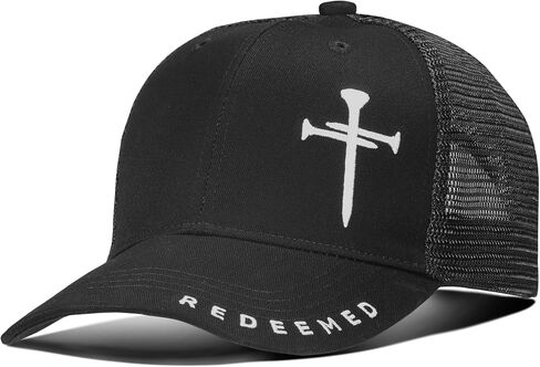 Christian Hats for Men Women with Gift Box, Embroidered Three Nails Cross Baseball Caps, Adjustable Mesh Outdoor Hat in Saudi Arabia