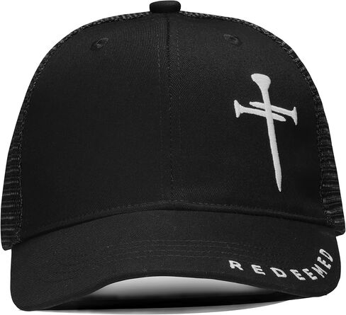 Christian Hats for Men Women with Gift Box, Embroidered Three Nails Cross Baseball Caps, Adjustable Mesh Outdoor Hat in Saudi Arabia