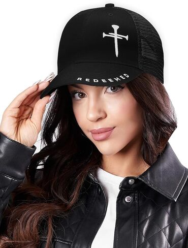 Christian Hats for Men Women with Gift Box, Embroidered Three Nails Cross Baseball Caps, Adjustable Mesh Outdoor Hat in Saudi Arabia