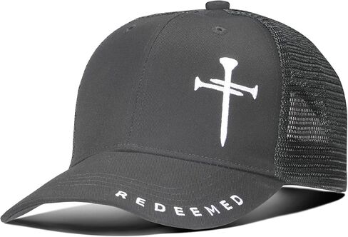 Christian Hats for Men Women with Gift Box, Embroidered Three Nails Cross Baseball Caps, Adjustable Mesh Outdoor Hat in Saudi Arabia