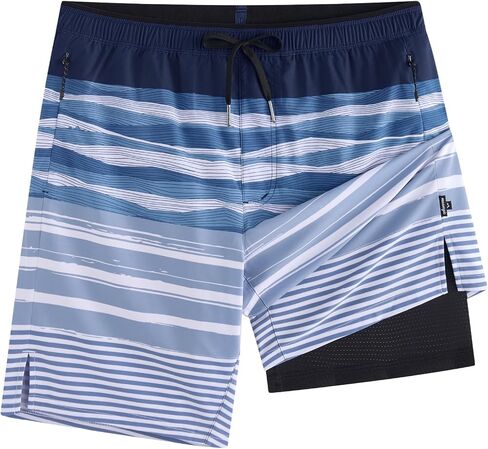 maamgic Mens Swim Trunks 9" with Zipper Pockets, Quick Dry Board Shorts, 4-Way Stretch Compression Lined Bathing Suits in Kuwait