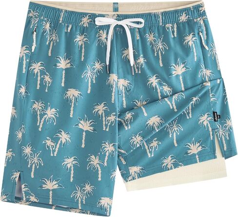 maamgic Mens Swim Trunks 9" with Zipper Pockets, Quick Dry Board Shorts, 4-Way Stretch Compression Lined Bathing Suits in Kuwait