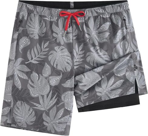 maamgic Mens Swim Trunks 9" with Zipper Pockets, Quick Dry Board Shorts, 4-Way Stretch Compression Lined Bathing Suits in Kuwait