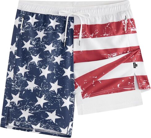 maamgic Mens Swim Trunks 9" with Zipper Pockets, Quick Dry Board Shorts, 4-Way Stretch Compression Lined Bathing Suits in Kuwait