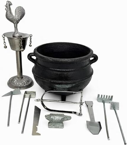 Set de Guerreros Caldero de Oggun Ozun Herramientas de Ogun Santeria ifa Religion Iron Black Cauldorn in Saudi Arabia
