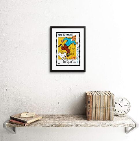 The Art Stop Postage Stamp France Euro Tintin Snowy HERGE POSTMARKED Framed Print F97X5757 in Saudi Arabia