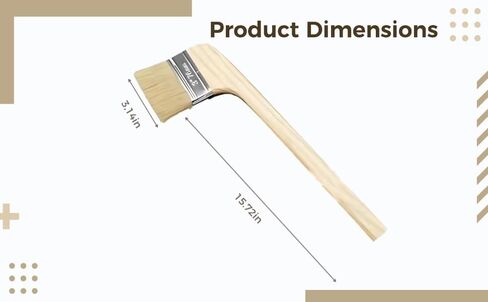 Angled Bristle Paint Brush Set, 4 Pcs, Long Wood Handle, Bent Radiator Design, Multi-Purpose Wall and Boat Brush, 3 in in Kuwait