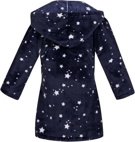 Boys' Girls' Hooded Bathrobe Soft Plush Robe Kids Sleepwear Dressing Gown Gift (US, Age, 6 Years, 7 Years, Black) in Saudi Arabia